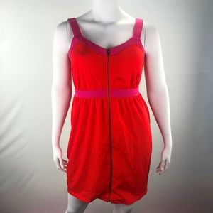 Forever 21 Plus XL Red Mini Dress Zip Front Sleeveless